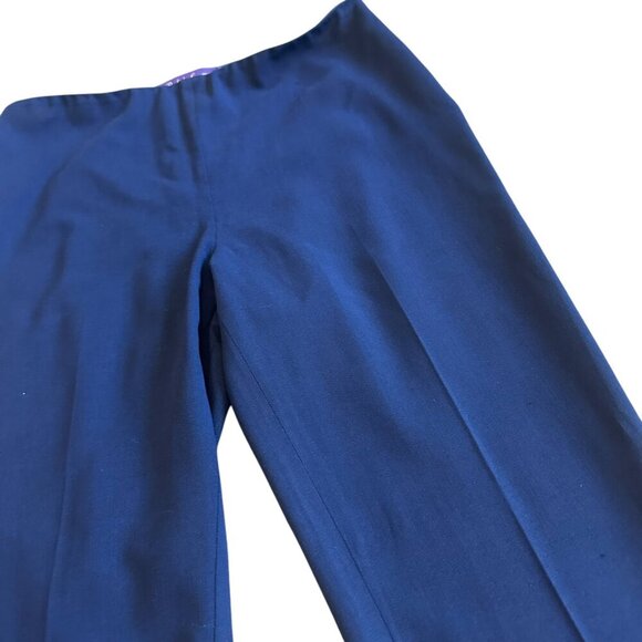 Ralph Lauren Purple Label Navy Cropped Length Pants Wool Stretch Size 8 Women's - Picture 5 of 10